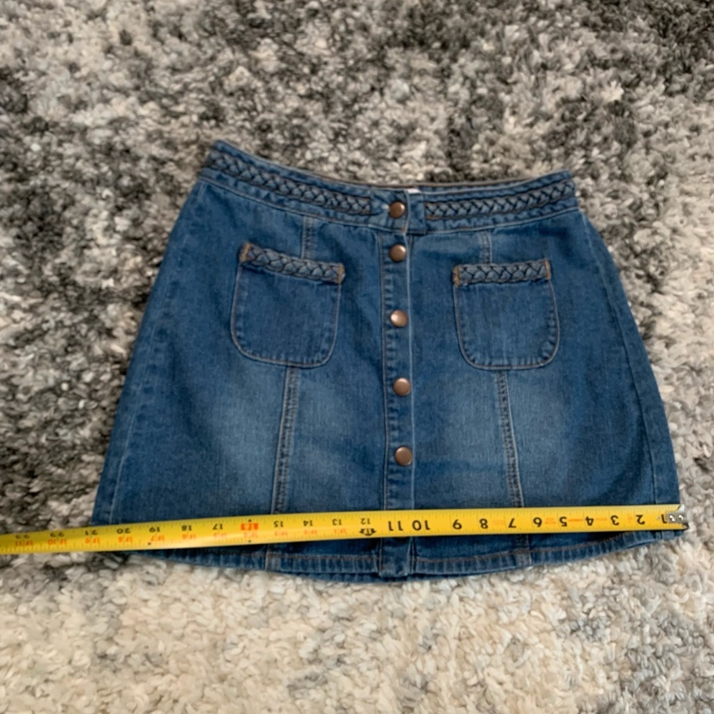 Kendall & Kylie ๐ฏ% Cotton Denim Button Down Skirt size 28 - Picture 9 of 16